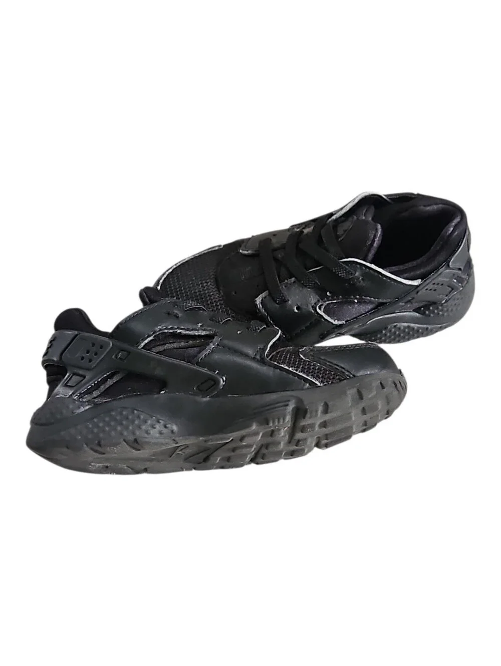 Nike Huarache Run Sneakers In Triple Black Boys Size 10C